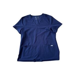 FIGS 2 pocket Scrubs Top; Technical Collection; Size L; Blue
